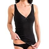 HERMKO 175803860 Damen BH-Hemd Unterhemd mit integriertem Bustier, Farbe:schwarz, Größe:40/42 (M)