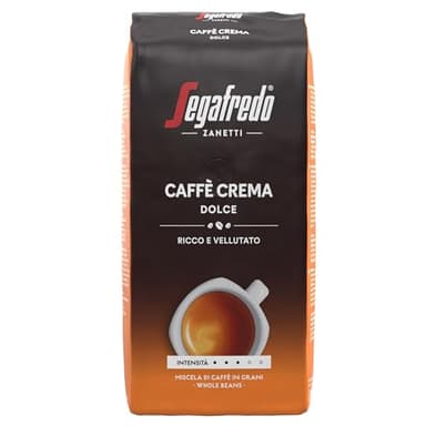 Segafredo Zanetti Caffè Crema Dolce - Ganze Bohen (1kg Packung) - Geeignet für Caffè Crema - Kaffeebohnen mit heller bis mittlerer Röstung, mild und ausgewogen im Geschmack