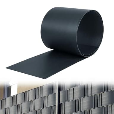 Froadp 250x19cm Hart PVC Sichtschutzstreifen Set Blickdicht Stabmattenzaun für Doppelstabmatten Kunststoff Windschutz- & Sichtschutzzaun Sichtschutzfolie für Garten Balkon (10 Stück, Anthrazit)