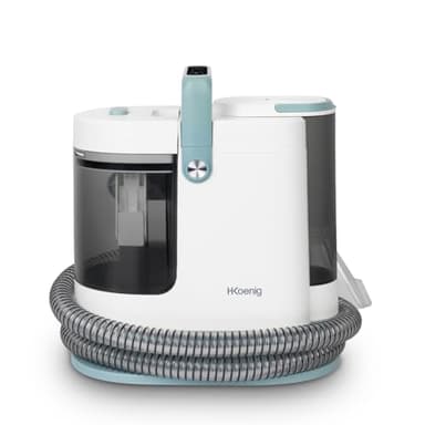 H.Koenig TWT99 Reinigungsgerät für Sofa, Stoff, Warmwasser, Dampfreiniger 1700 W, Shampoo mit Doppeltank 1600 ml und 1250 ml, Teppichreiniger, Teppiche, Polsterung, Glas, Auto