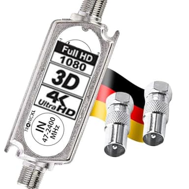 TronicXL Profi 20dB DVBS2 DVB-S2 Satelliten-Leitungsverstärker Inline Breitband SAT Verstärker TV PreAmp Inlineverstärker für Satelliten Fernsehen und DVB-T