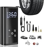 Elektrische Luftpumpe Fahrrad Akku Kompressor 150PSI Tragbare Fahrradpumpe Luftkompressor für Auto Fahrrad Motorrad Bälle,Touchscreen,über USB-C wiederaufladbar, als Notlampe und Mobile Leistung.