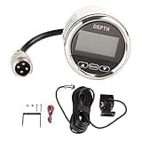 Digitaler Bootstiefenmesser, 52 Mm/2 Zoll Marine-Tiefenmesser, Tiefenmesser, Wasserdichter Armaturenbrett-Tiefenmesser-Geber mit Weißer Hintergrundbeleuchtung für Yachten, Boote,