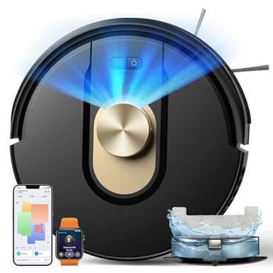 Vexilar W9 Saugroboter mit Wischfunktion, 8000Pa Staubsauger Roboter, LiDAR Navigation, 50 dB Leiser Roboterstaubsauger, 150 Min Laufzeit, 15 No-Go Zonen, 5 Karten, Sprach-, App- und Fernbedienung
