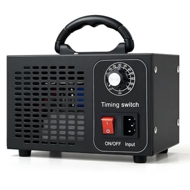 Ozongenerator,60000mg/Std Ozongerät mit Temperatur und Luftfeuchtigkeitsanzeige,Industrieller Ozonisator O3 mit 60Min Timer Ozongerät bis zu für Wohnung,Klima Desinfektion Reiniger Auto Generator