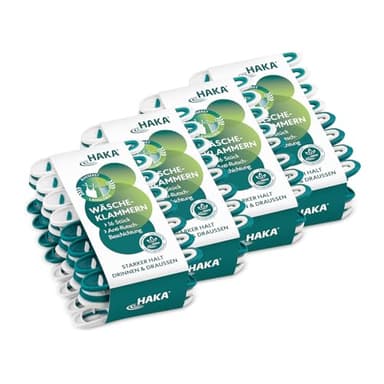 HAKA Wäscheklammern, 64 Stück, stabil und langlebig, starker Halt hinterlassen keinen Abdruck, robuste, Bunte Klammern für Innen & Außen