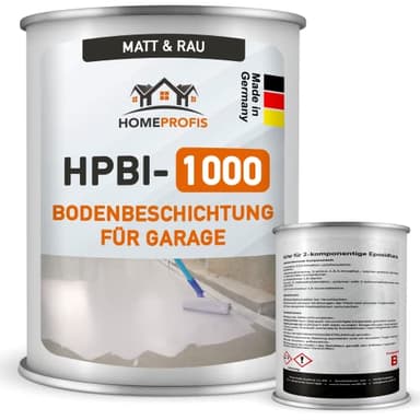 Home Profis® matter Garagenboden rutschfest (25m²) | 30 Farben | Beton, Estrich & Fliesen | Werkstattboden Bodenfarbe Innen | 2K Epoxidharz Bodenbeschichtung | RAL 2009 Verkehrsorange | HPBI-1000