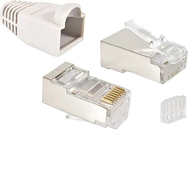 20 Stück RJ45 CAT 6 STP Crimpstecker für CAT6 CAT5e CAT6A Netzwerkkabel Verlegekabel AWG 24-27, für CAT7 Patchkabel AWG 27, Adern Ø 0,9-1,1 mm Netzwerkstecker Stecker Ethernet LAN Kabel, grau