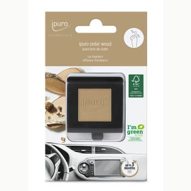 ipuro - erfrischender cedar wood Auto Duft - dezenter Lufterfrischer fürs Auto mit holzigen & würzigen Noten - angenehmer für ein puristisches Dufterlebnis bis zu 3 Monate