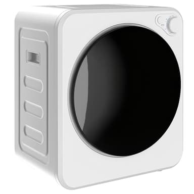 HOMCOM Mini Wäschetrockner 4 kg mit 5 Programme bis zu 60℃ 800W/400W Freistehend Wandmontierbar Ablufttrockner mit reversibel Edelstahltrommel Trockner für Kleidung Wohnmobile Wohnheime Zuhause Weiß