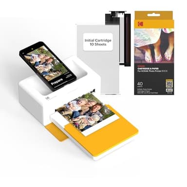 KODAK Dock Plus Foto-Drucker 4PASS für Smartphones, Sofortdrucker mit 10×15 cm Fotos, Fotodrucker mit 40 Blatt Bundle