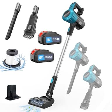 Akku Staubsauger mit Tierhaardüse, für Makita 18V 2X 5.5AH Akku,3-in-1 Kabelloser Akkustaubsauger, 0.6L Staubbehälter,Smart Display,für Tierhaare, Teppich, Hartboden