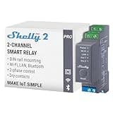 Shelly Pro 2-2-Kanal DIN-Schienen Relais Schalter mit WLAN, LAN & Bluetooth-Verbindung - 25A | Alexa & Google Home | iOS Android App | Lichtsteuerung | Fernsteuerung für motorisiertes Ventil