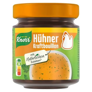 Knorr Hühner Kraftbouillon im Glas Hühnerbrühe mit kräftigem Geschmack und mit natürlichen Zutaten 4,4 Liter
