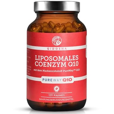 QIDOSHA® Coenzym Q10 liposomal mit dem Markenrohstoff "PureWay™ Q10", 120 Kapseln im Apothekerglas, hohe Bioverfügbarkeit, echte liposomale Technologie, deutsche Fertigung, jede Charge laborgeprüft