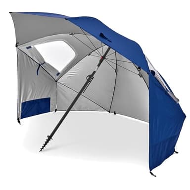 Sport-Brella Premiere Portable Sun Umbrella - Mehrzweck Gartenregenschirm, Einfaches Falten, 243 cm, 1 Stück, Ideal für Outdoor-Aktivitäten, Strand und Garten, UV-Schutz - Blau
