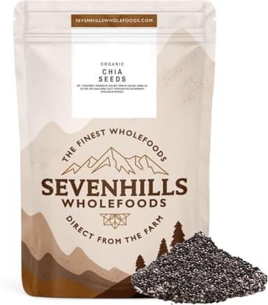 Sevenhills Wholefoods Bio Chia Samen 1kg - Roh - Nährstoffreich – Rein und natürlich – Gentechnikfrei, allergenfrei