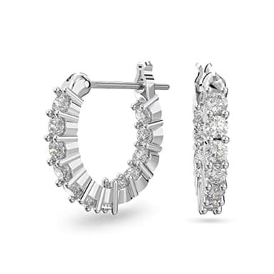 Swarovski Matrix Vittore Kreolen, Weiss, Rhodiniert