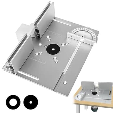 Frästisch Einlegeplatte Set, Aluminium FräStisch für Oberfräse mit Halterung Fasenmoment, Tischfräse Einlegeplatte, Einlegeplatte Oberfräse für Oberfräse Fasenfräsen (Aluminiumlegierung)