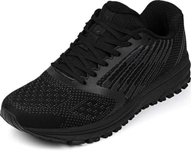 WHITIN Herren Sneakers Damen Turnschuhe Laufschuhe Männer Walkingschuhe rutschfest Joggingschuhe Sportschuhe Schnür Fitness Schuhe Schwarz Größe 40