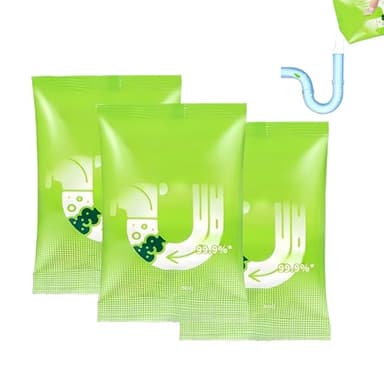 Leistungsstarkes Rohrreinigungspulver, 80 g, leistungsstarker Abflussreiniger, Rohrreinigungsmittel, für Küche, Bad und Toilette. (3STÜCK)