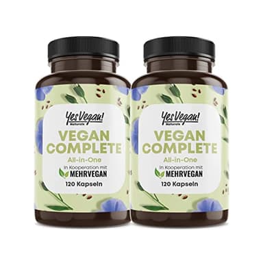 Vegan Multivitamin & Mineralien mit 14 Vitaminen u.a. B12, Jod, Eisen, Cholin (120 Kapseln hochdosiert) für Veganer & Vegetarier - Vegan Supplements