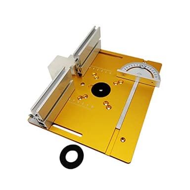 KKnoon Set mit 3 Frästisch-Einlegeplatten, Aluminiumlegierung, Holzfräsen, Flip-Board, Schneidemaschine, Gravur-Hilfswerkzeug mit Gehrungslehre, Tischsäge, Holzbearbeitungsbänken