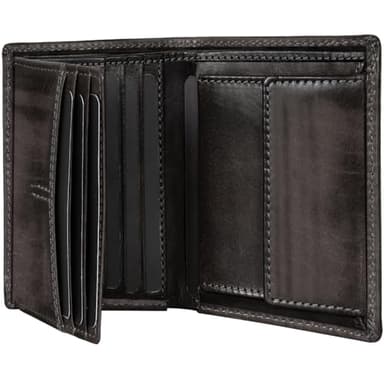 Fa.Volmer ® Geldbörse aus Echtleder | RFID-Schutz | 9 Kartenfächer + Münzfach | inkl. Geschenkbox | VO47 (Basalt Grey)