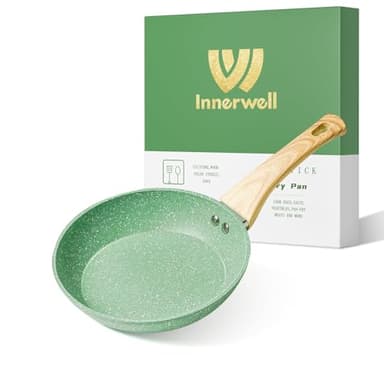 Innerwell Antihaft Bratpfanne 20 cm, Pfanne Induktion mit Keramik Antihaftbeschichtung in Profiqualität, Omelette Pfanne Granit, Backofenfest, PFOA-frei, Spülmaschinenfest, Mintgrün