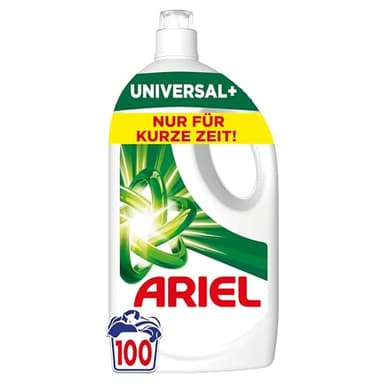 Ariel Flüssigwaschmittel, 100 Waschladungen Universal+ Waschmittel, Kraftvolle Fleckenentfernung in nur 1 Waschgang, selbst bei Kaltwaschzyklen