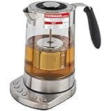 ProfiCook® Glas-Wasserkocher | 1,7 Liter | Glas-/Edelstahlgehäuse | 70° C bis 100° C | 3000 Watt max. | gummierter Griff | Edelstahlteefilter | Warmhaltefunktion | PC-WK 1020 G