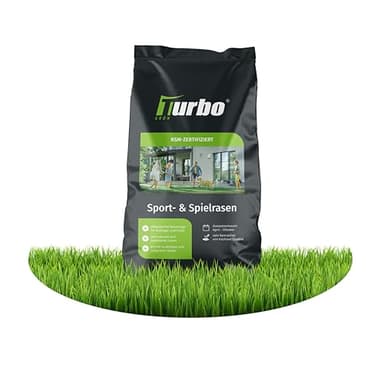 Rasensamen Sport und Spielrasen 250m², Rasensamen schnellkeimend, Grassamen, Sportrasen, Ideal zur Neuanlage, Robust bei Kinder und Tiere, Rasensaat, Spielrasen, RSM Qualität, Turbogrün