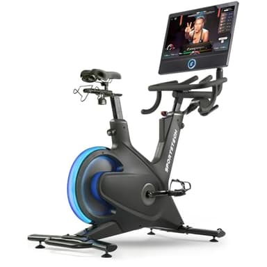 Sportstech Heimtrainer + 21.5" Touch Display - Deutsche Qualitätsmarke - APP mit Live Workouts & Kursen Fitnessbike mit patentierter LED Technologie, Ergometer, sBike