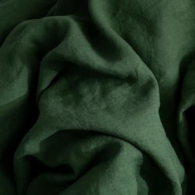 100% Natur Leinen Spannbettlaken - GOTS Zertifiziert - Spannbetttuch atmungsaktiv & temperaturregulierend, nachhaltig, weich, langlebig (Waldgrün, 90x200cm)