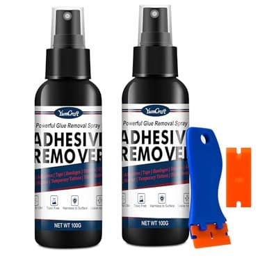 Klebstoffentferner Spray 200ml mit Spachtel - Extra Stark Etikettenentferner Aufkleberentferner, Schnell Entfernt Hartnäckige Reste, Klebeband, Gummi & Wachs für Autos, Glas, Wände & Fensterrahmen