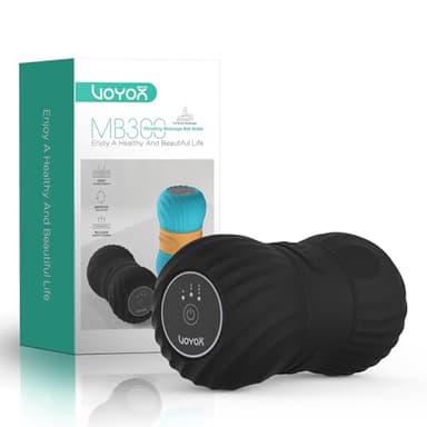 VOYOR-HEALTH Elektrisch Peanut Massageball, Faszienrolle Wirbelsäule mit Vibration, Wiederaufladbare Tiefengewebe-Triggerpunkt Selbstmassage-Ball für Faszientraining Muskelentspannung, MB300 (Schwarz)