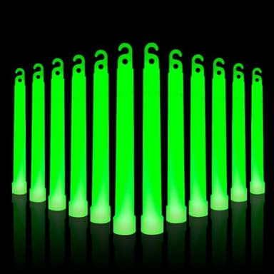 Ainiv 25 Premium Leuchtstäbe, Hochzeit oder Knicklichter Militär, Grün Leuchtstäbchen Lanyard Ultra Bright Glow in the Dark Stab für Weihnachten, Halloween, Abschlussfeier, Campingzubehör
