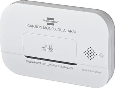 Brennenstuhl CO-Melder cm A 3030 / Kohlenmonoxid-Melder (CO-Warner mit Alarmsignal und LED-Anzeige) weiß