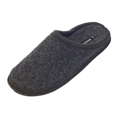 Japanwelt Filz-Hausschuhe Herren Anthrazit - warme Slipper Pantoffeln 100% Schafswolle Wollwalk Filzsohle 41/42