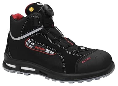 ELTEN Sicherheitsschuhe SANDER XXT Pro BOA ESD S3, Herren, Textil, Kunststoffkappe (leichter als Stahlkappe), leicht, sportlich, Schwarz/Rot, Größe: 43