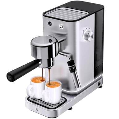 WMF Lumero Espressomaschine Siebträger 1400 Watt, Siebträgermaschine, 3 Einsätzen, für 1-2 Tassen Espresso, auch für Pads, 15 bar, Tassenabstellfläche, Milchaufschäumdüse, edelstahl matt