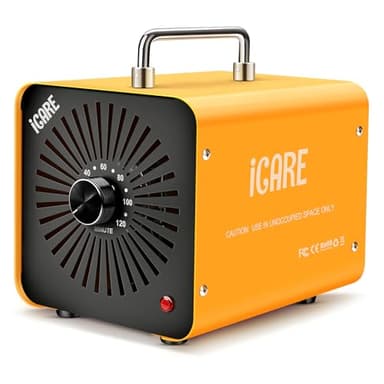 Ozongenerator 60000mg/h Ozongerät, Ozonisator Industrieller O3 Ozon Luftreiniger mit 120 Min Timer für 300㎡ Geruchskiller Geruchsneutralisierer für Auto, Rauch, Haustiergerüche, Gelb