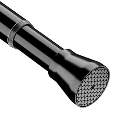 Zipglo 1 Stück Gardinenstange ohne Bohren 70-127 cm Duschvorhangstange Teleskopstange Vorhangstange Kleiderstangen Spannstange Verstellbare für Badezimmer, Fenster, Küche, Schrank, Schwarz