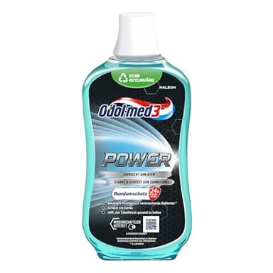 Odol-med3 Mundspülung Power, alkoholfreie Mundspülung für die tägliche Mundhygiene, schützt vor Karies und bekämpft Mundgeruch verursachende Bakterien*, 500ml