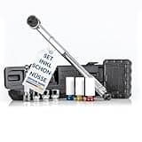 NTG Drehmomentschlüssel 1/2" Zoll 40-210 Nm inkl. 3 Stecknüsse 17 | 19 | 21mm inkl. Verlängerung + Schoneinsätze für Alufelgen - für Auto Motorrad SUV Van