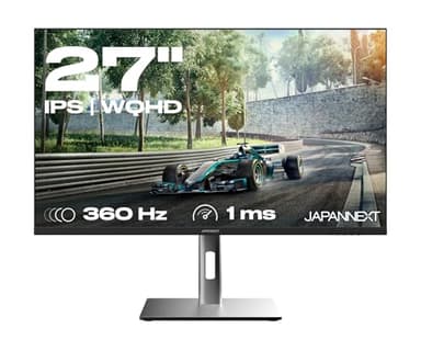 JapanNext Gaming-Monitor 27 Zoll IPS 2K WQHD (2560x1140) 360Hz 1ms | HDR & KVM | Höhen & Neigungsverstellbar (HSP) Integrierte Lautsprecher | G-Sync/FreeSync | 2 Jahre Garantie | JN-27IPS360WQHDR-HSP