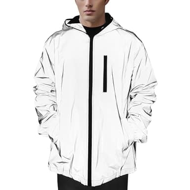 NewL 360 Reflektierende Herrenjacke Unisex Full Reflective Jacke Laufjacke/Atmungsaktiv/Winddicht/Wasserabweisend/Reflekierend (XL)