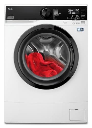 AEG Kompakte Waschmaschine nur 487 mm Tiefe, Serie 6000 ProSense-Mengenautomatik, 7,0 kg, Leise, Wasserstopp, 1400 U/min, Leichtbügeln- und Anti-Allergie-Programm, Inverter Motor, LSR6F75470