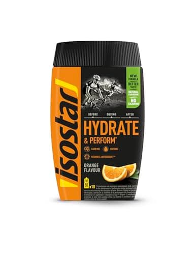 Isostar - Hydrate & Perform Orangengeschmack - Pulver für isotonische Energy Drinks - Vitamin C Quelle mit natürlichen Aromastoffen, Ohne Farbstoffe - 400 g (10 Portionen)