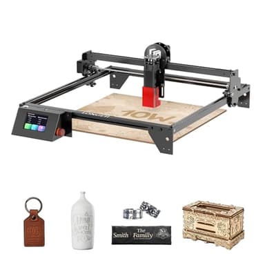 LONGER 10W Lasergravierer mit 3,5" Touchscreen, 0,06 mm Präzisionslaser und 10.000 mm/min Geschwindigkeit. Offline nutzbar, ideal zum Gravieren von Holz, Metall, Acryl und Glas